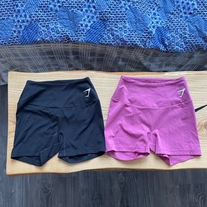 Two pairs of xs gymshark shorts